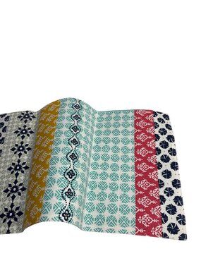 Mainstays Multicolor Cotton 14x52 Table Runner Bright Modern Geometric & Floral